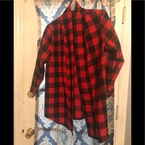 Buffalo Plaid Elbow Patch Cardigan